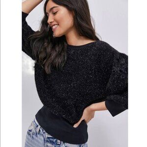 Women's Black Crew Neck Sweater